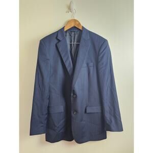 Brooks Brothers SaxXon 1818 Italy Navy Blue Striped Wool Blazer Men's Size 42L